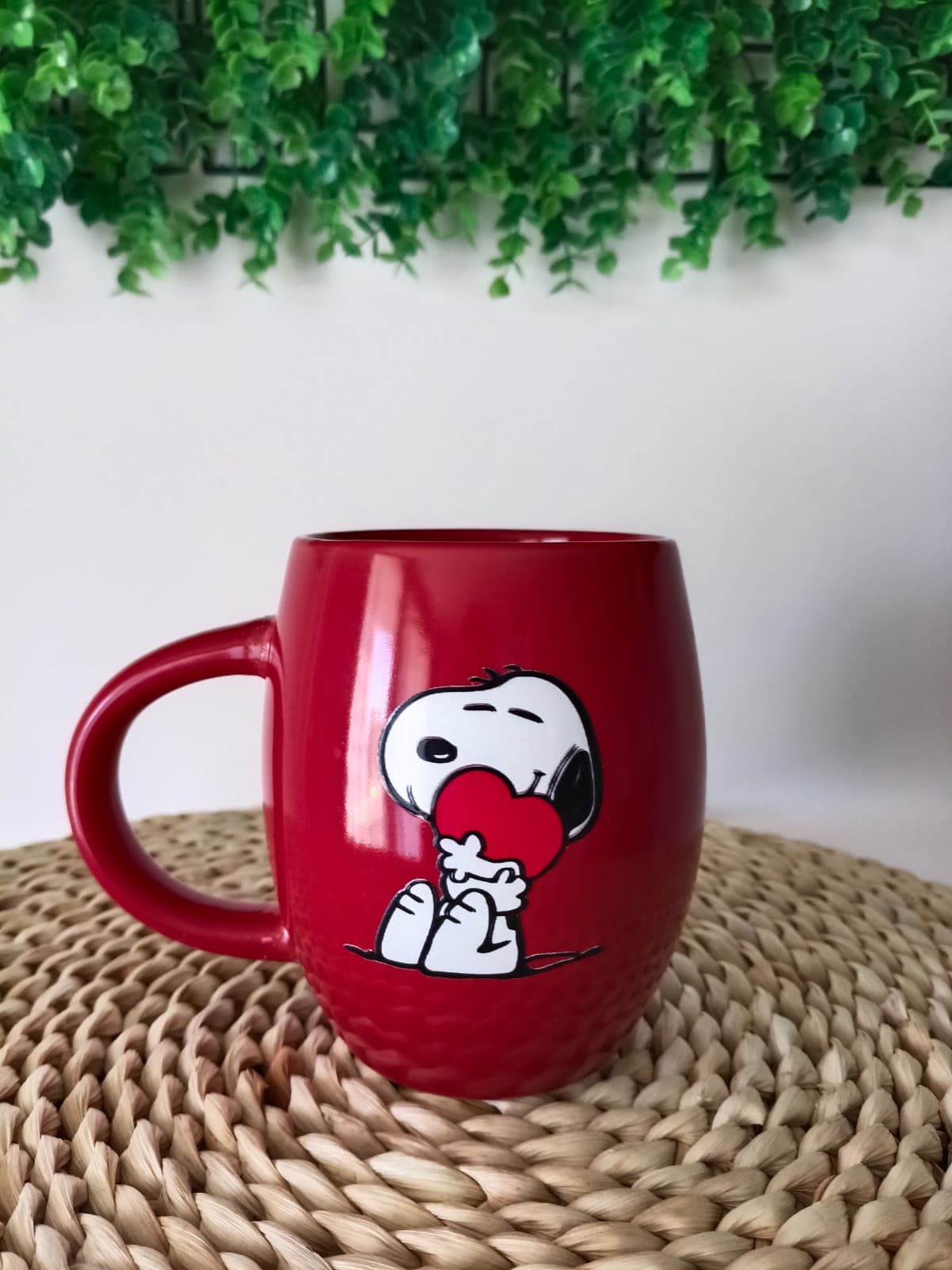 Tazón rojo Snoopy corazón 