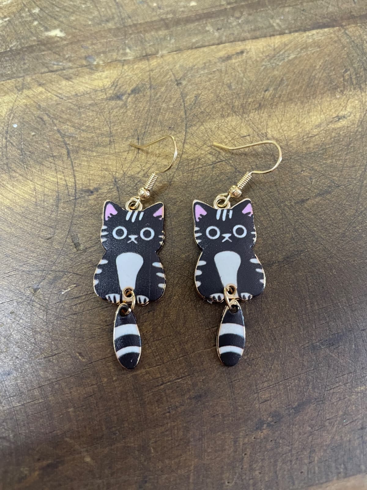 Aros colgantes gatito negro