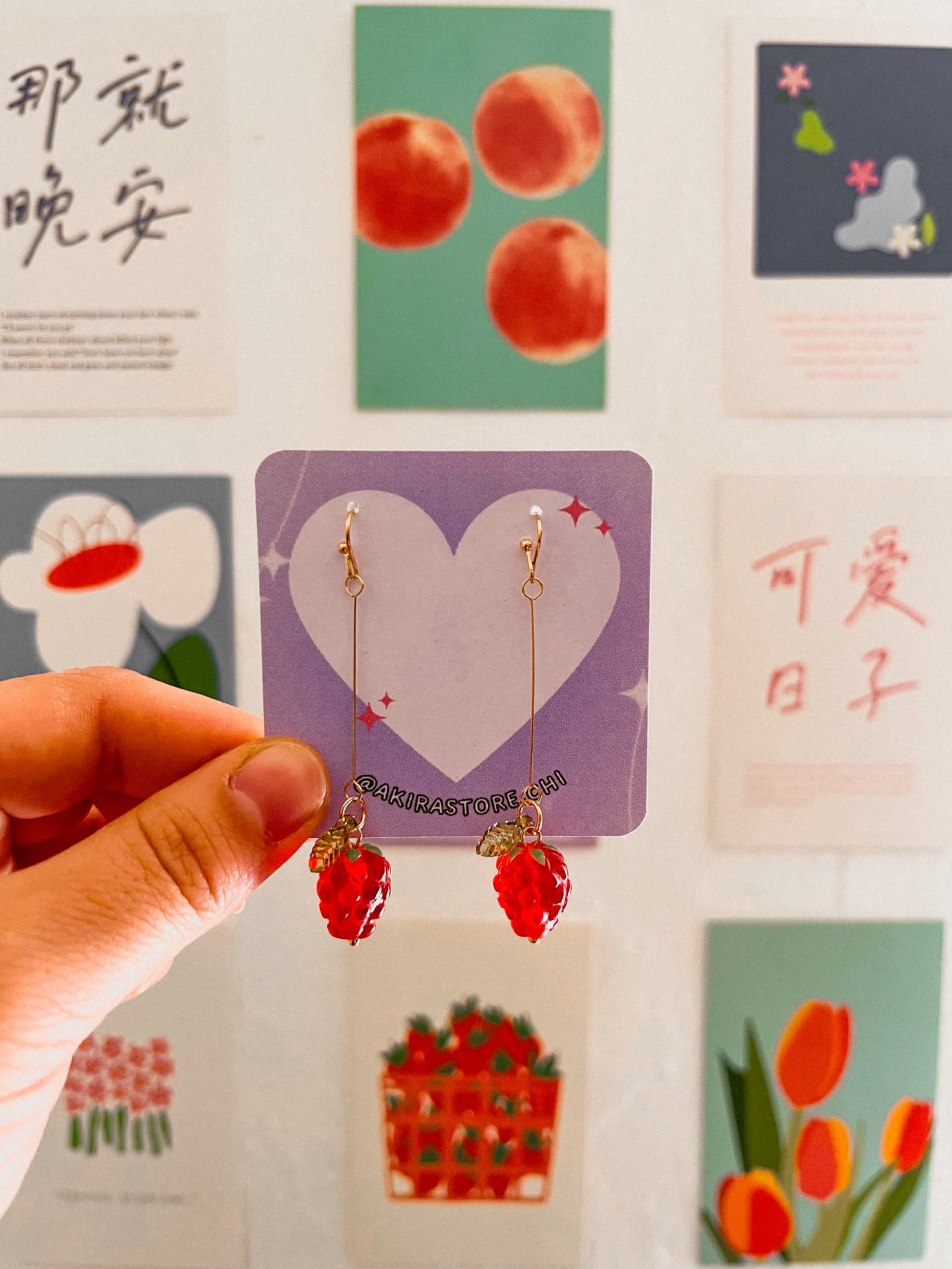 aros frambuesas largas