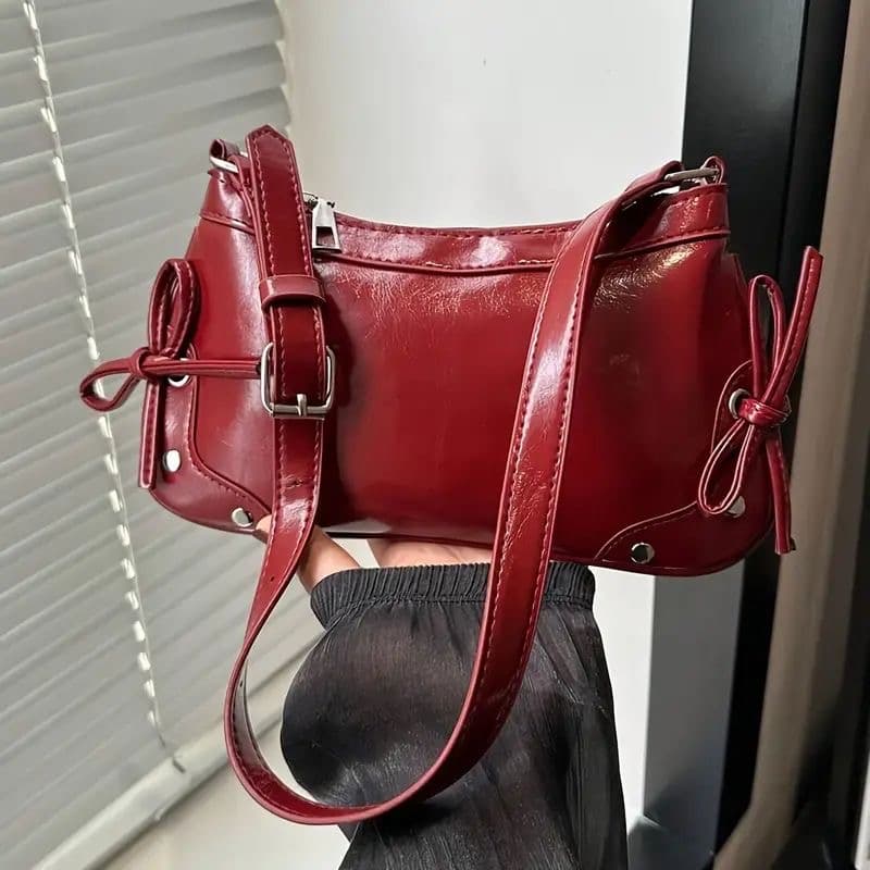cartera roja cuero sintético 