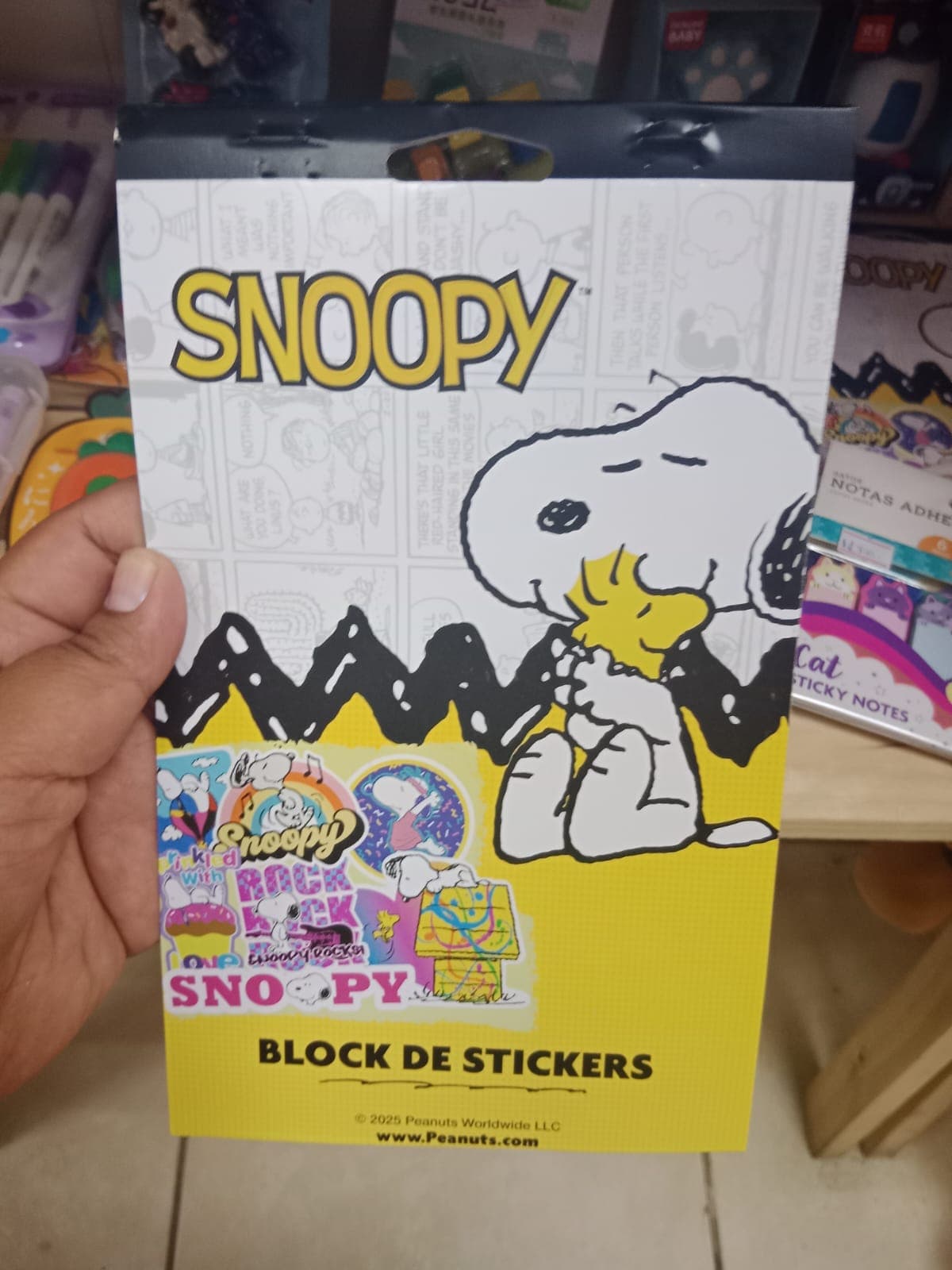 block de stickers Snoopy