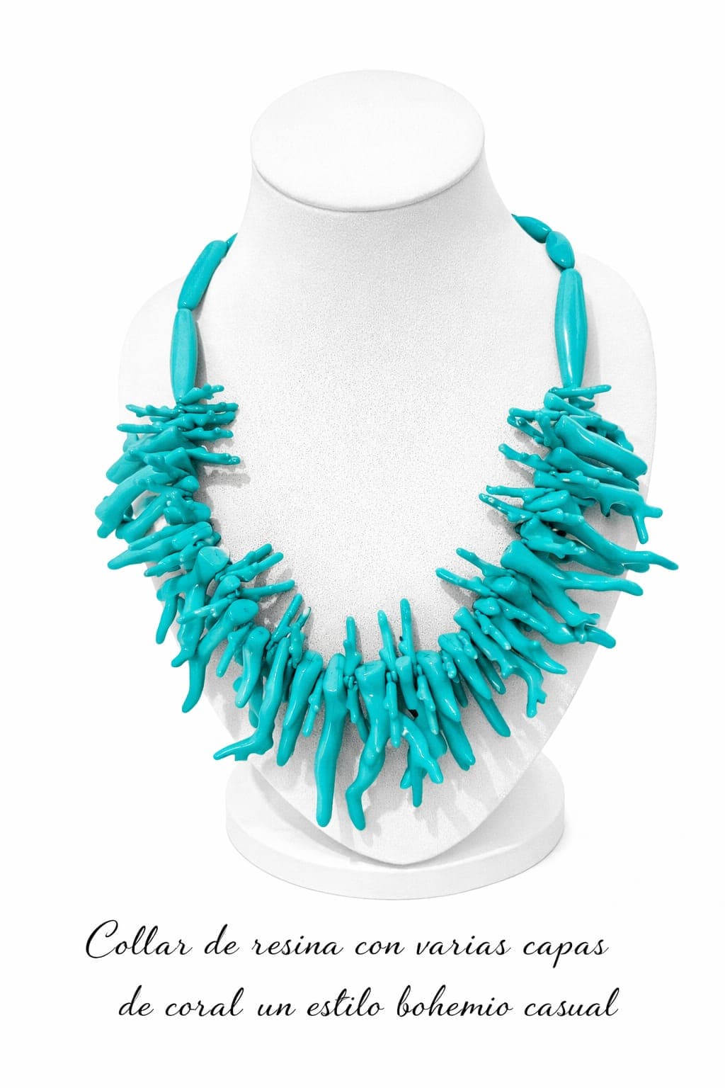 Collar Maxi Coral Turquesa - Colección "Boho Ocean"