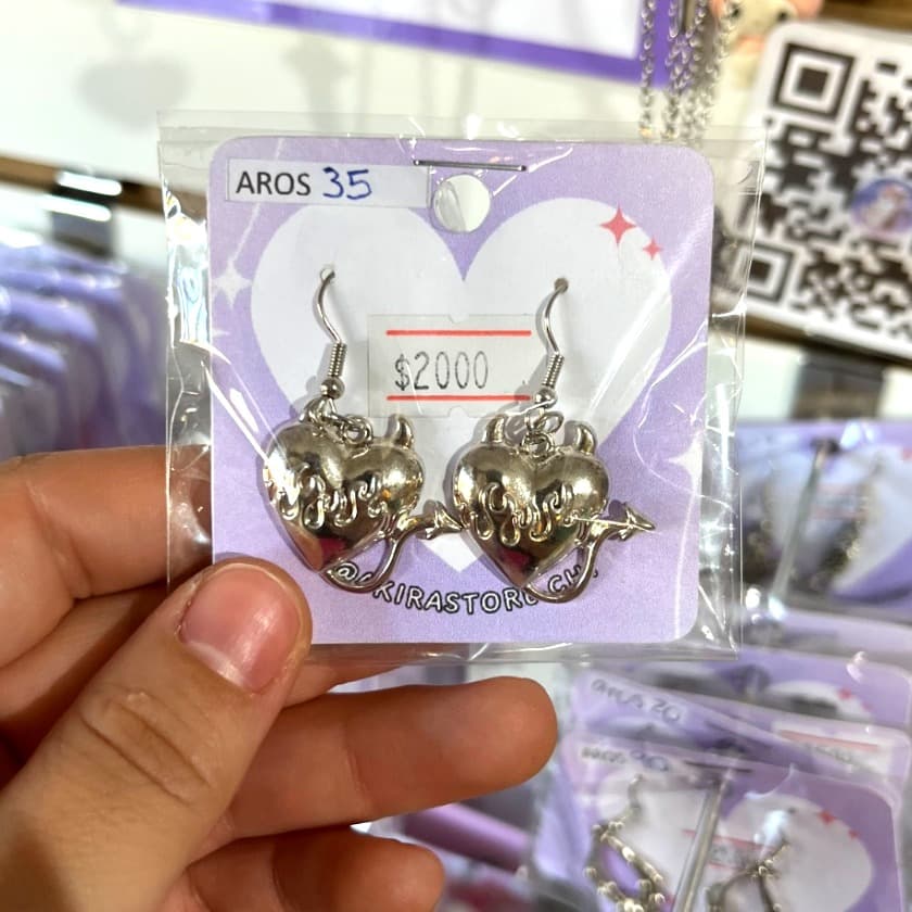 aros diablito plateados