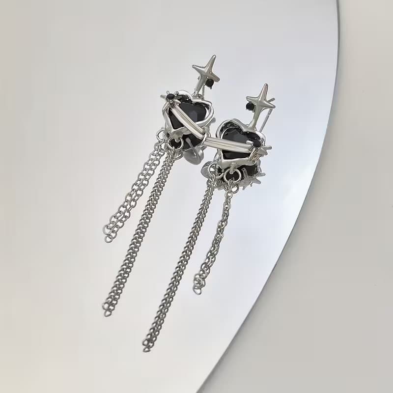 Aros colgantes negros