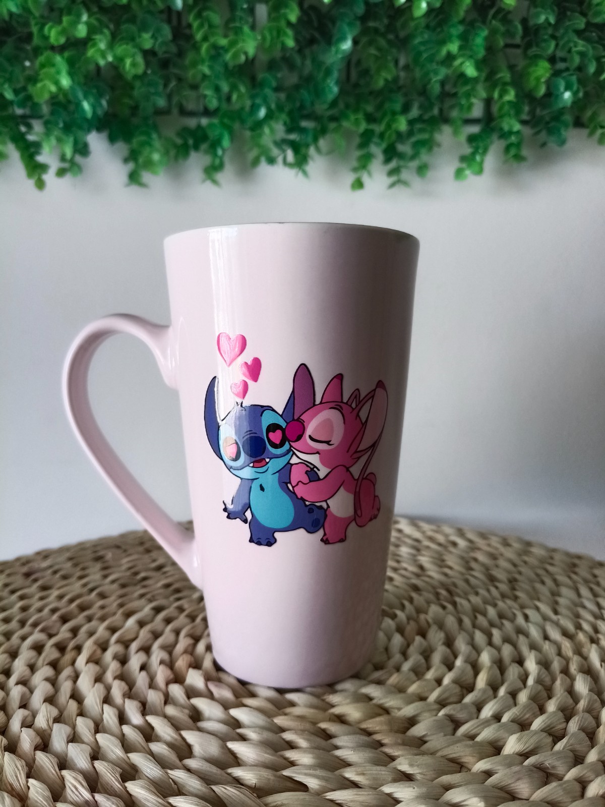 Tazón rosa Stitch pareja