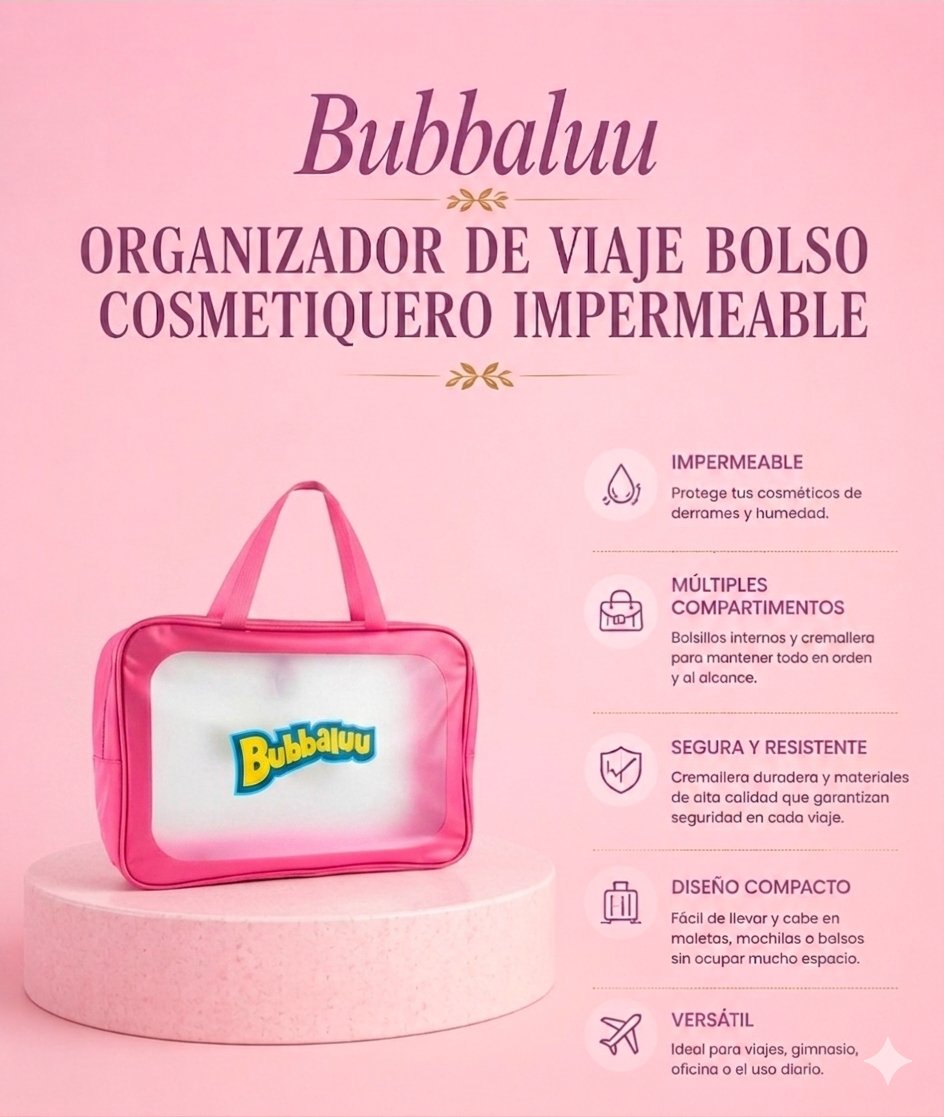 Bolso organizador rosado.