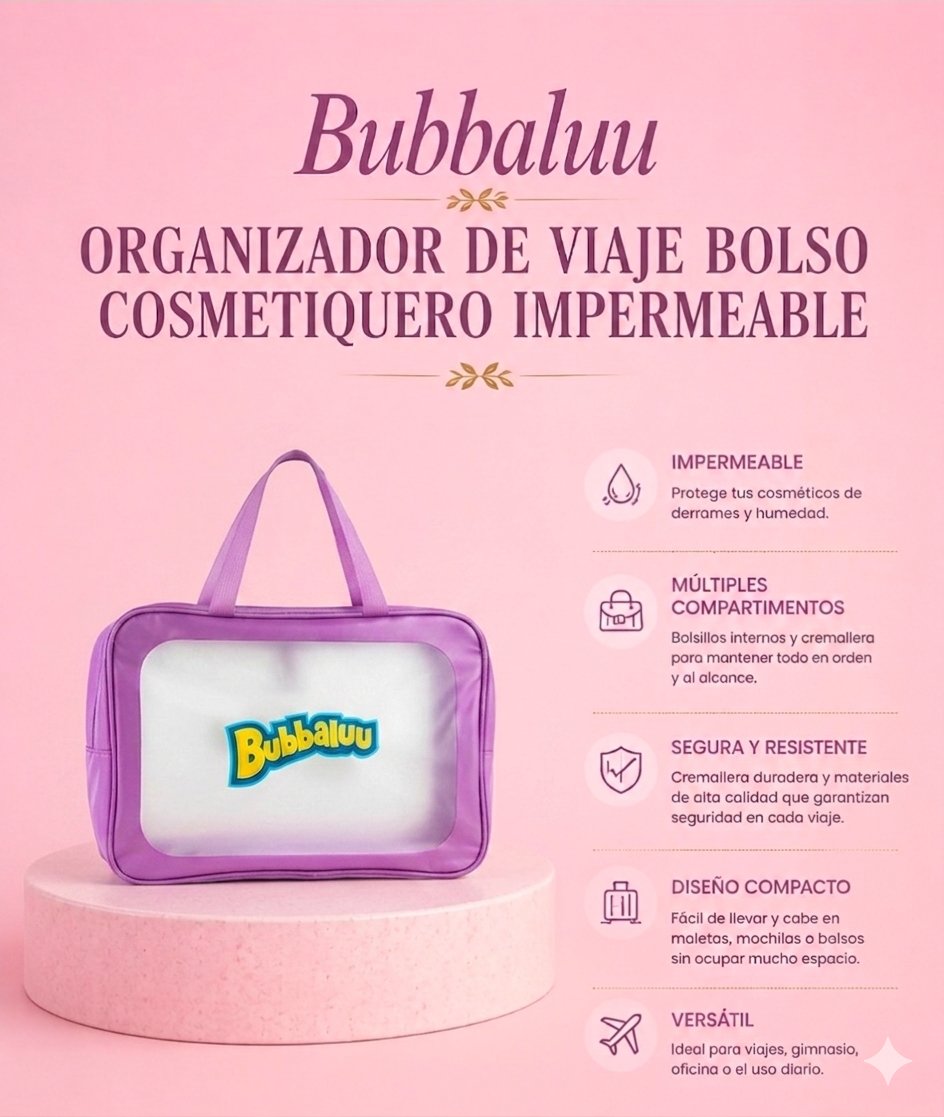 Bolso organizador morado.