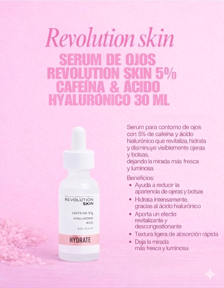 Sérum contorno de ojos cafeína y Ácido Hialurónico.