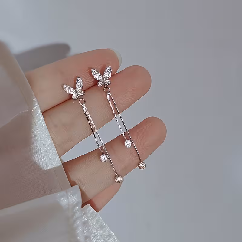 Aros colgantes mariposa 