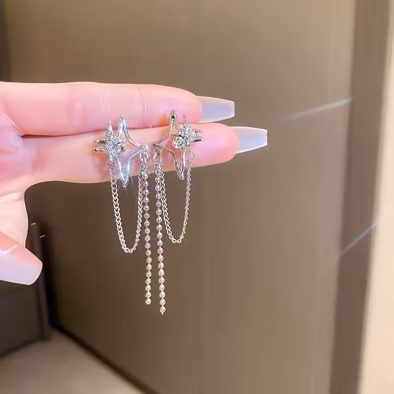 Aros colgantes estrella 