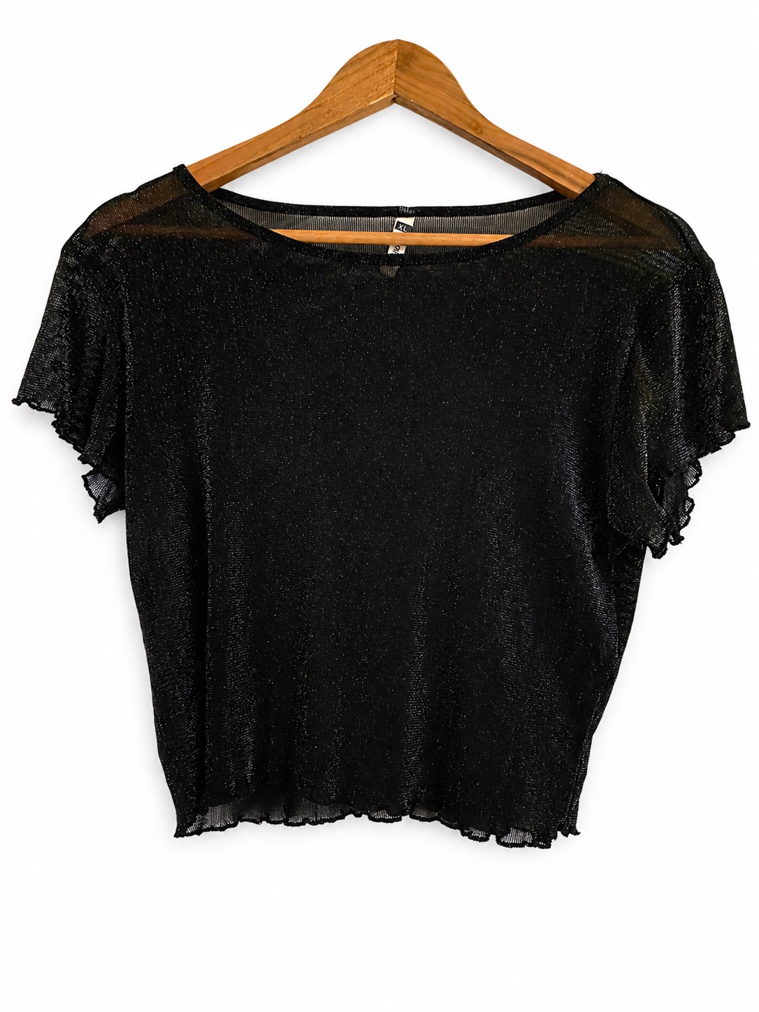 Polera negra brillos