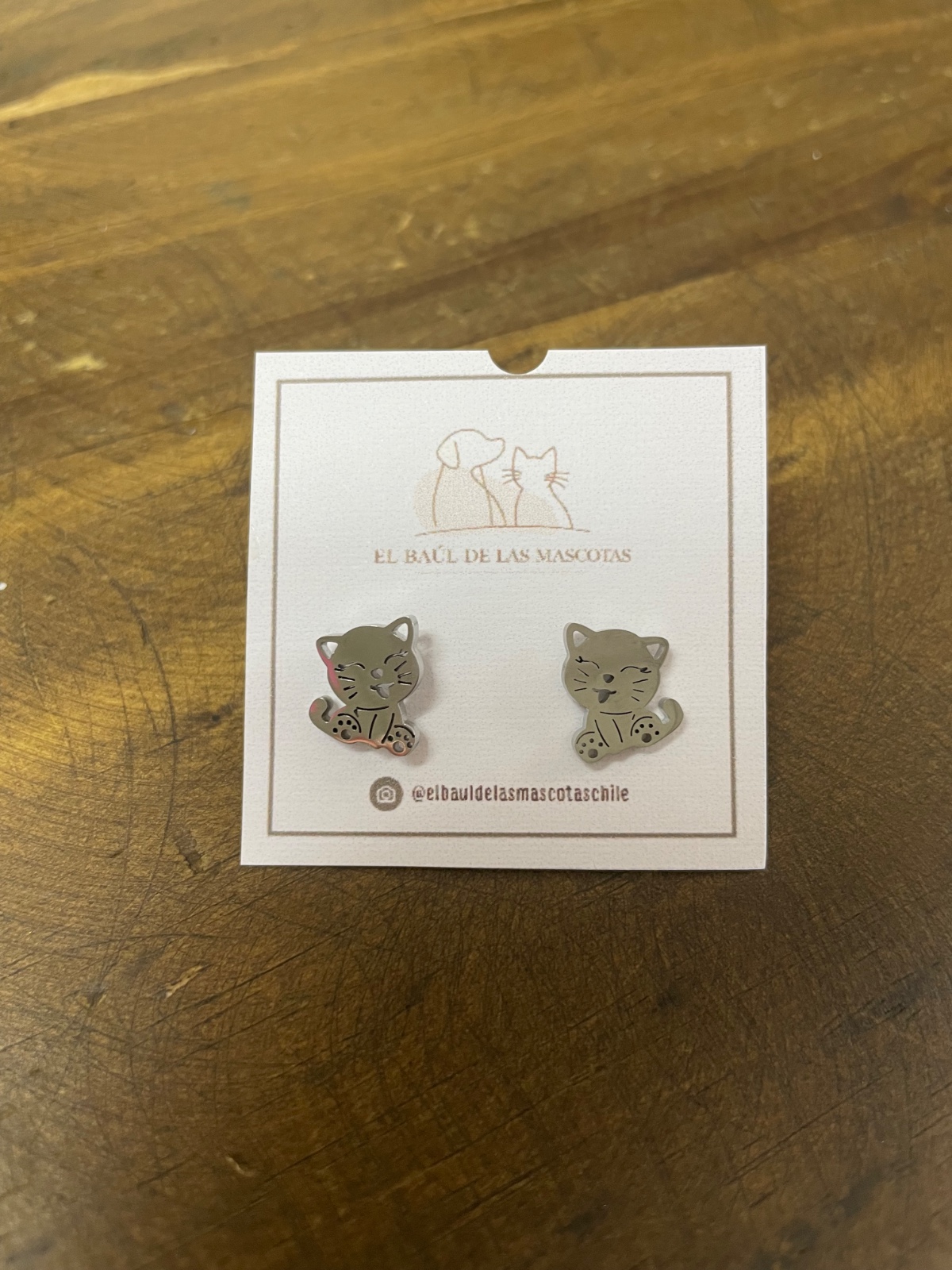 Aros gatito feliz plateado  1