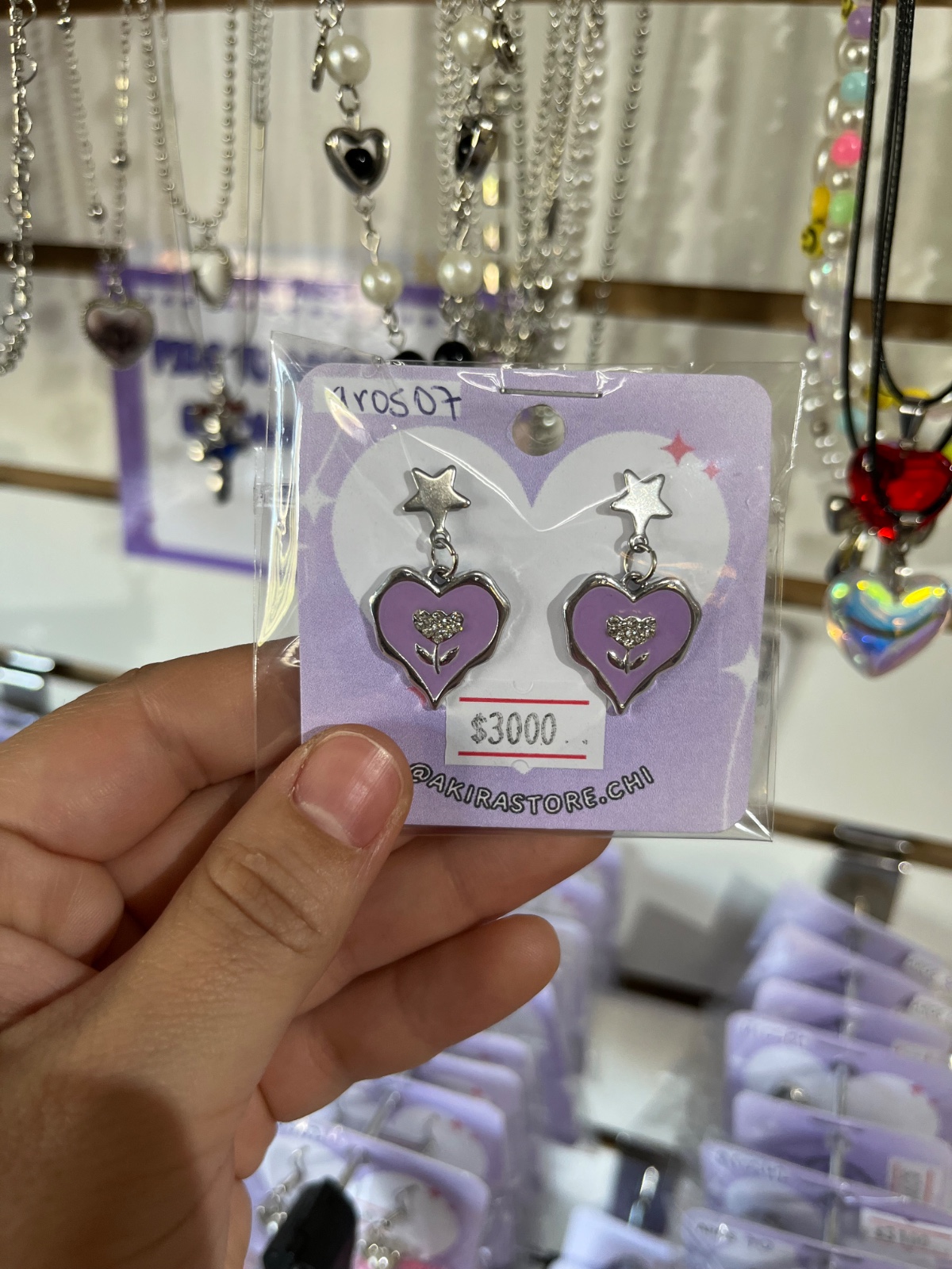 aros corazón morado  1