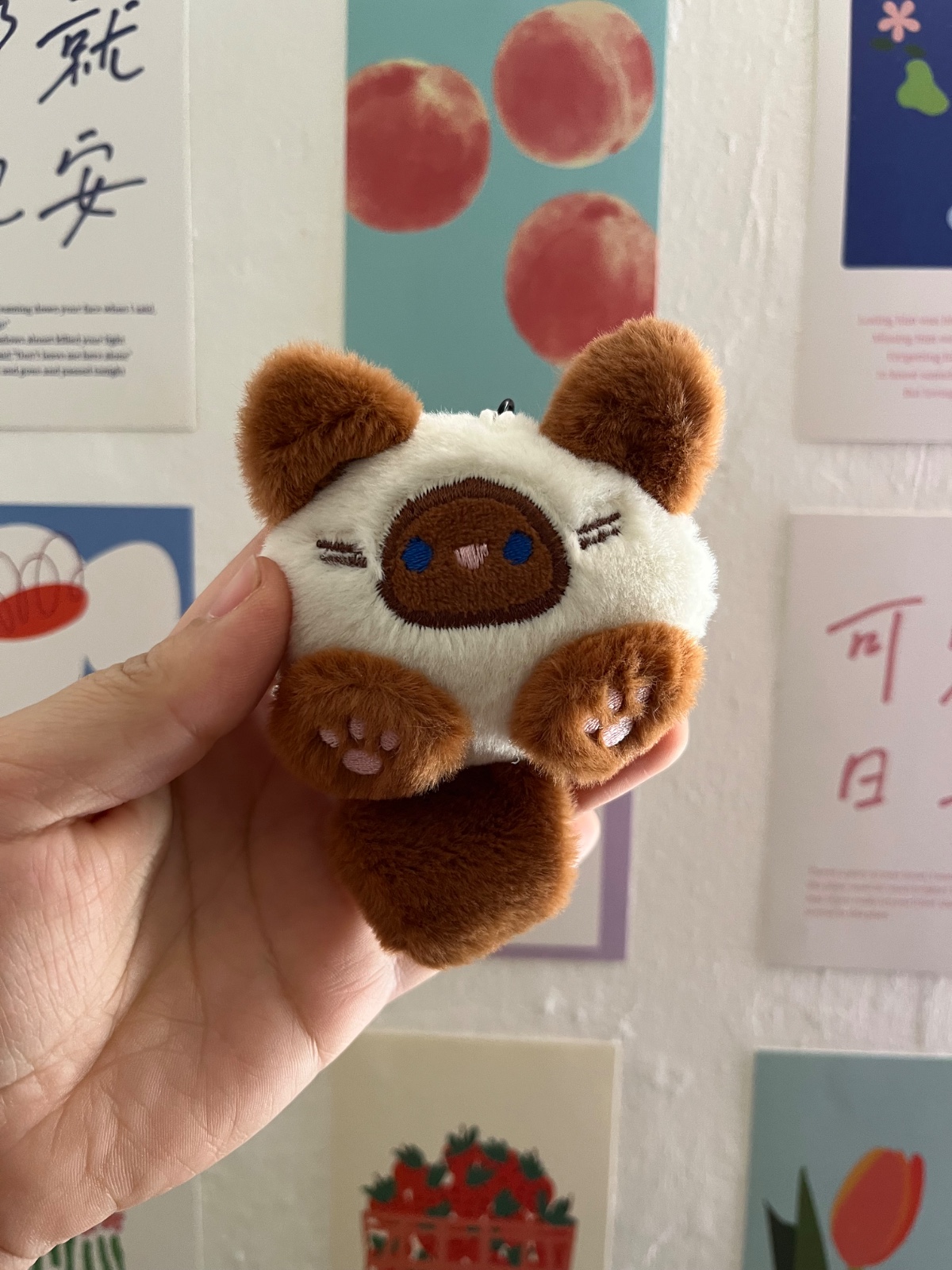 llavero peluche gatito cafe  1